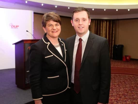 Gary Middleton with party leader Arlene Foster.