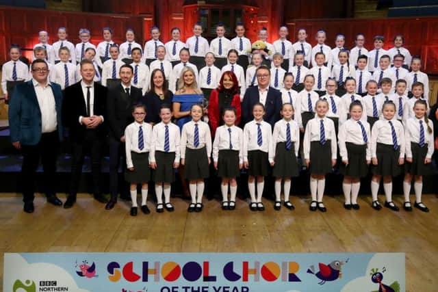Ebrington Primary School, Londonderry, winners of the junior section of BBC Northern Ireland School Choir Of The Year