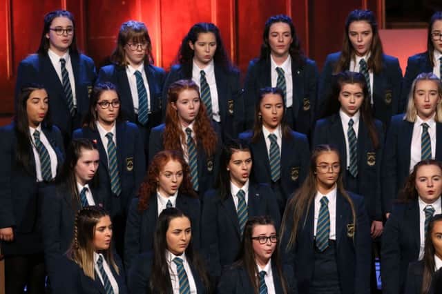 Thornhill College performing during BBC Northern Ireland School Choir of the Year at the Ulster Hall, Belfast