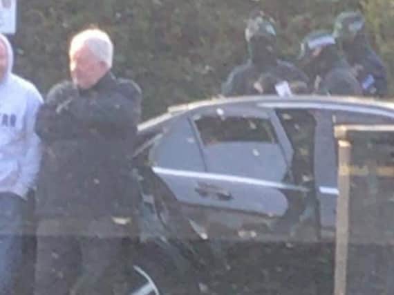 The Saoradh chairman Brian Kenna during the stop-and-search in Dungiven.