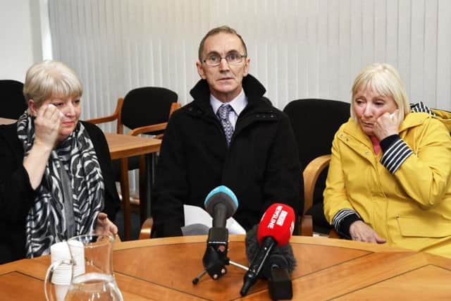 Daniel Hegarty's sisters Margaret Brady (left) and Kathleen Devenney, with Margaret's husband Hugh. (Picture by Keith Moore)