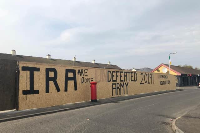 The dissident republican mural was changed by local people. (Photo: Andrew Quinn)