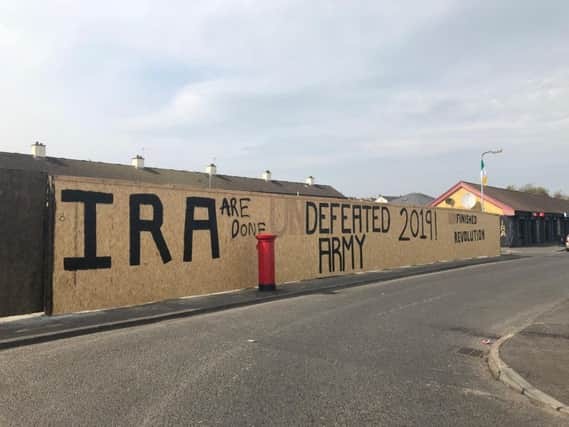 The dissident republican mural was changed by local people. (Photo: Andrew Quinn)