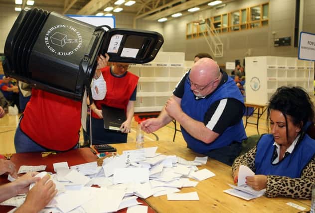 Ballot boxes being unloaded at Foyle Arena during a previous count in Derry, (Photo: Freddie Parkinson / Press Eye).