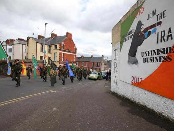 Republicans take part in the Saoradh National Easter Commemoration in Derry in 2017. (Photo: Presseye)