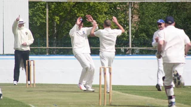 Glendermott celebrate a rare success against Brigade on Saturday.