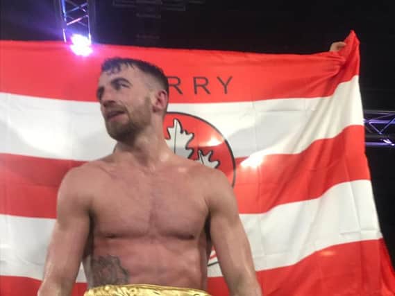 Tyrone McCullagh pictured after retaining his WBO super bantamweight European title in Newcastle on Friday night.