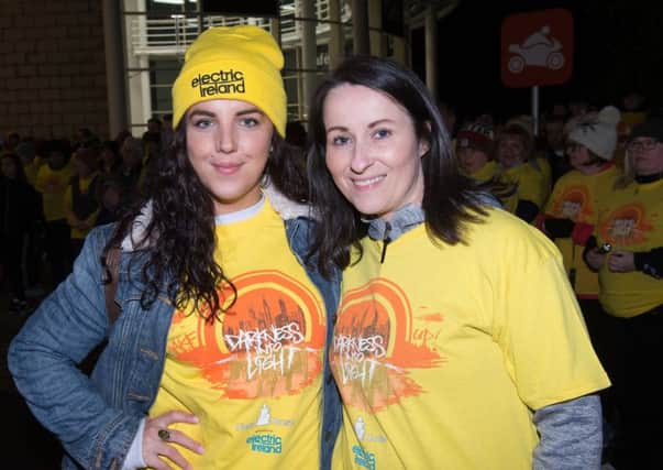 Edel O'Donnell, organiser, with Derry Girls actress Jamie Lee O'Donnell who took part in the Darkness Into Light walk at dawn in Derry  in 2018.