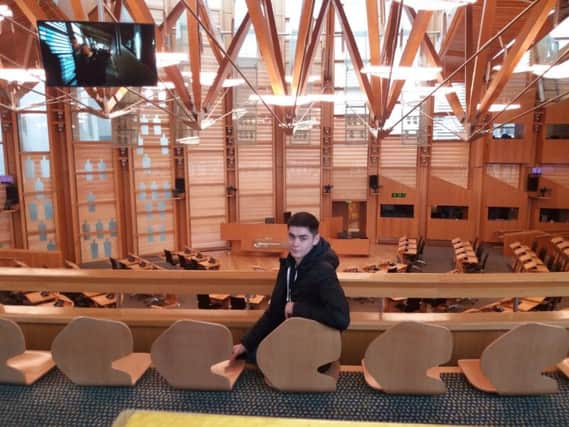 Matthew Devine pictured at Scotland's Parliament House at Holyrood in Edinburgh.