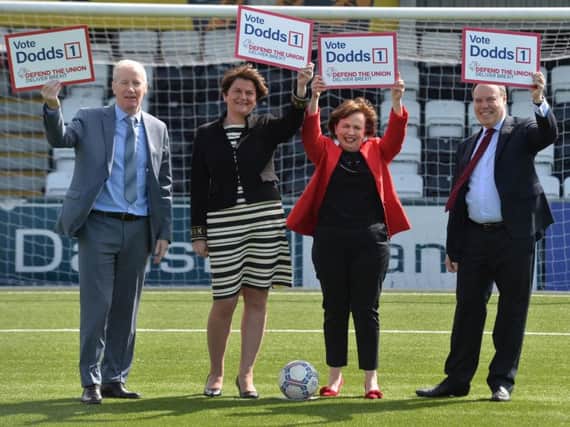 Gregory Campbell, Arlene Foster, Diane Dodds and Nigel Dodds at the DUP European election manifesto launch.