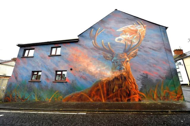 DEER GOD! The Stag with the Bag mural is located at the junction of Glenview Avenue and Glasgow Terrace in Rosemount. DER2019GS-066