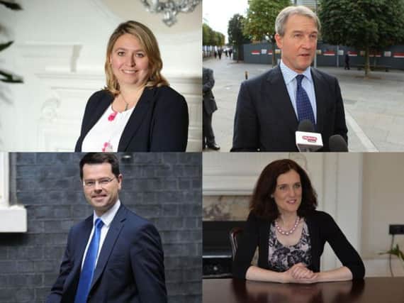 Clockwise from top left, Karen Bradley, Owen Paterson, Theresa Villiers and James Brokenshire.