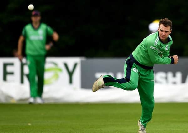 Andy McBrine of Ireland during a One Day International match between Ireland and Afghanistan at Stormont Cricket Ground, Belfast, Co. Antrim. Photo by Seb Daly/Sportsfile