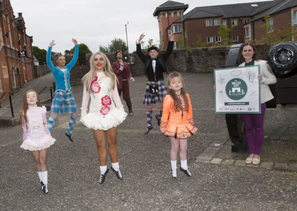 Highland dancers gather to celebrate the launch of the programme.