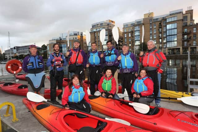 Leading international travel journalists enjoyed kayaking on the River Foyle as part of a fact-finding trip to Northern Ireland. They are pictured on the river with Far and Wild kayak instructors Shayne McClure (left) and Darren Thompson (right).  

Pics by Lorcan Doherty
