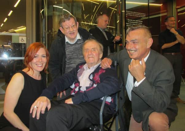 Ivan Cooper pictured previously with Julieann Campbell from Museum of Free Derry, fellow veteran civil rights leader Fionbarra O Dochartaigh, and the late Tom Timoney. (Picture Frankie McMenamin)