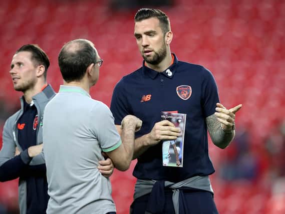 Shane Duffy has a chat with former Ireland boss, Martin O'Neill