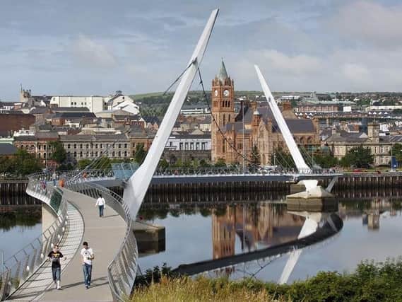 The Peace Bridge in Londonderry.