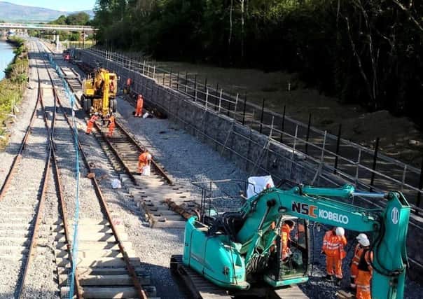 Repair works on the Derry rail line.