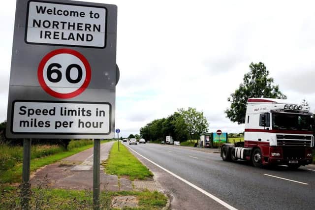 The border between Northern Ireland and the Republic of Ireland near Bridgend, Co. Donegal.