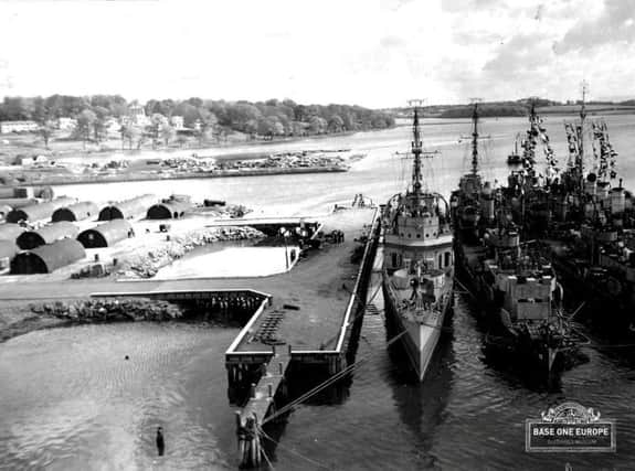 May 1943... American destroyers tied up at the US Navy yard at Fort George.