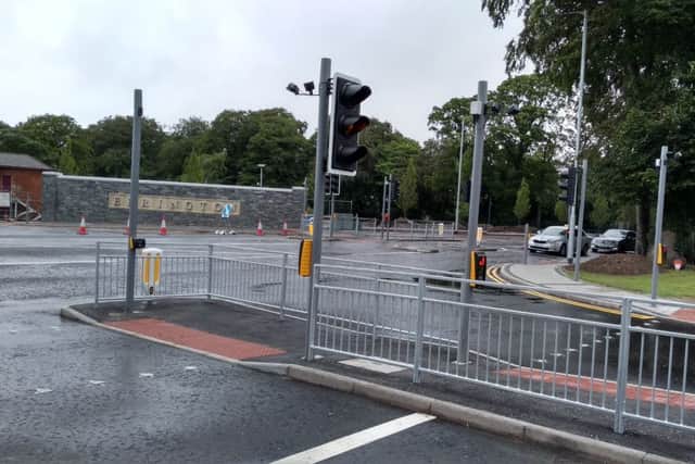The new traffic lights on the Limavady Road which are now operational.