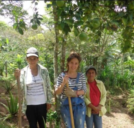 Carol-Anne doing farm work with some of the local community in Honduras. Carol-Anne volunteered with ICS and spent ten weeks in Central American country in 2013.