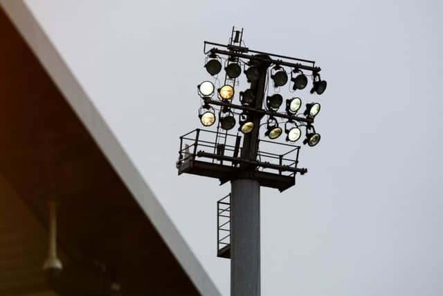 A view of the floodlight which caused the game to be delayed