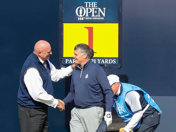 Gary McNeill on the first tee. PICTURE: John Dickson