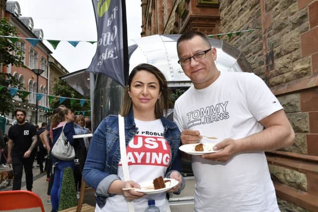 Alexandra and Gareth Hamilton enjoyed the Legenderry Street Food Festival in Guildhall Street on Saturday evening. DER3019-105KM