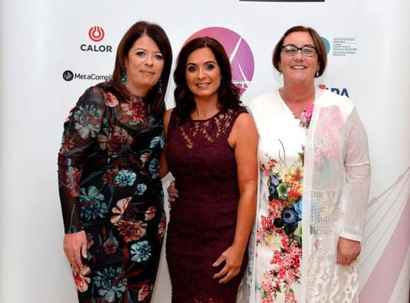 Jacqueline Williamson, CEO, Gena McDowell-Callan, Business ans Operations Manager and Margret Olgivie, Trustee, from Kinship NI pictured at the Derry Journal People of the Year Awards last year. DER3618GS031