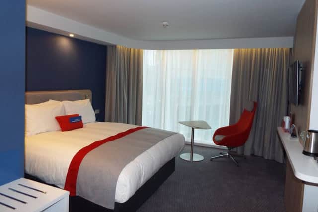 A double room in the Holiday Inn Express Derry-Londonderry.
