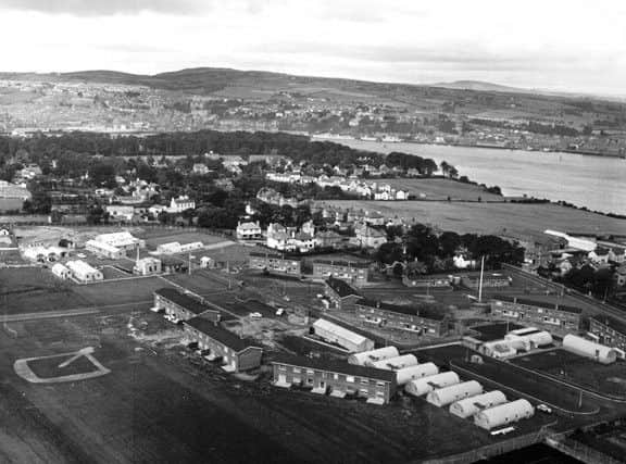 An aerial view of the US Navy camp at Clooney in the early 1970s.