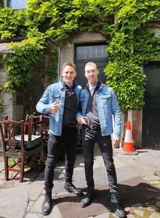Local actor Jorin Cooke who is to appear in the new series of ITV drama 'Marcella' pictured with his stunt double Matthew Kaye.