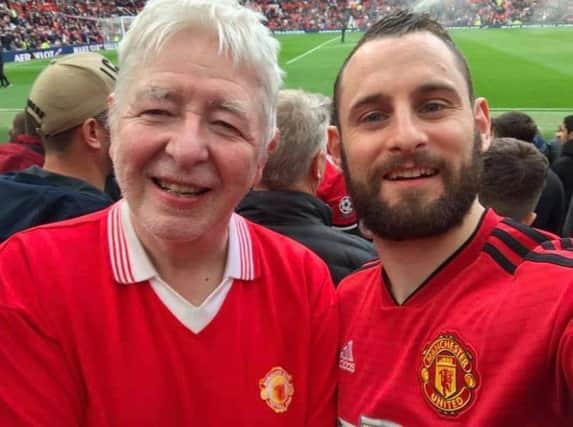 Eamon and Colum Friel at a Manchester United match earlier this year.