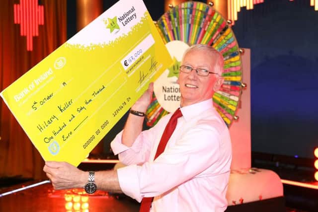 Hilary Keller, pictured with his cheque for E163,000.