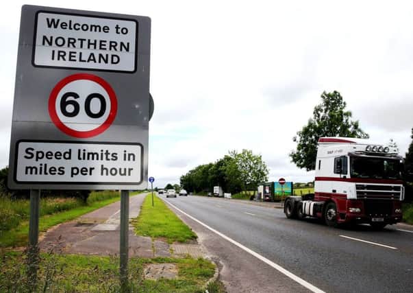 Crossing the border in the village of Bridgend, Co Donegal. (Brian Lawless/PA Wire)