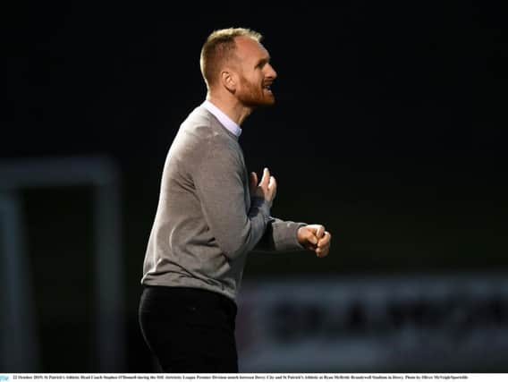 St Pat's boss,. Stephen O'Donnell saw his side defeat Derry City at Brandywell
