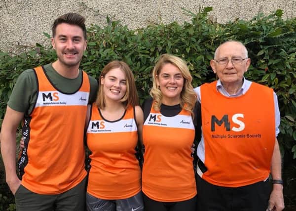 Pat pictured with his running team Ciaran, Rachel and Jenny.