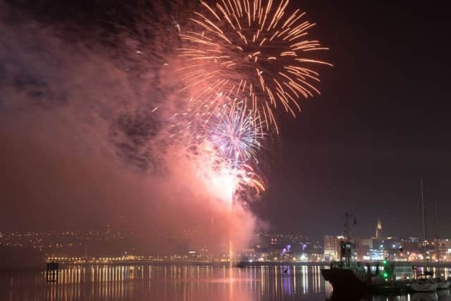 The fireworks display over the River Foyle in Derry. Picture Martin McKeown. Inpresspics.com. 31.10.18
