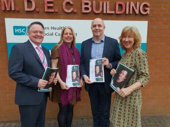 Dr Kevin Moore, Ulster University; Florence Sharkey, Lead Nurse for Research and Development, Western Trust; Brendan McGrath, Assistant Director of Nursing, Primary Care and Older Peoples Services Western Trust and Viv Coates, Research and Development Western Trust and UU.