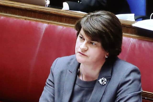 DUP leader Arlene Foster giving evidence to the Renewable Heat Incentive (RHI) public inquiry.