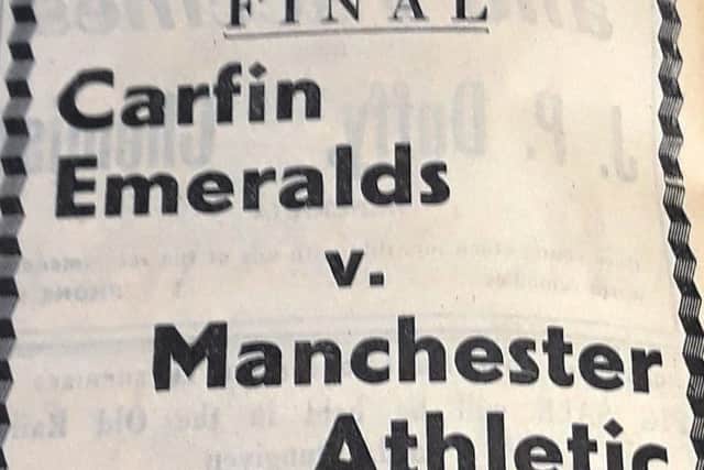 An advertisement in the Derry Journal for the big game at Bay Field.
