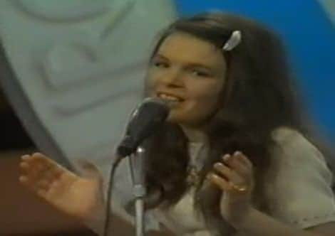 Dana performing at the Eurovision Song Contest in Amsterdam in 1970.