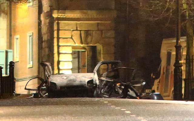 Republican paramilitaries bombed Derrys Courthouse earlier this year.