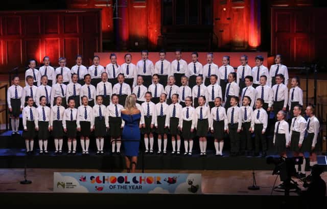 Ebrington Primary School performing during BBC Northern Ireland School Choir of the Year