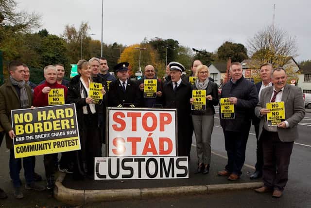 The delegation at Strabane Lifford Border BCAB protest. (Photo - Tom Heaney, nwpresspics)