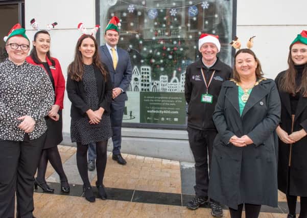 The Mayor, Councillor Michaela Boyle pictured at the launch of the 2019 City Centre Initiative's annual Christmas Windows competition with Lorraine Allen, CCI,  Arlene Donnelly, City Hotel, Taleesha Clarke and Paul Truscott,  Maldron Hotel,  Dermott McCrossan, City Centre Ranger and Lucia McCurley, CCI. Picture Martin McKeown.