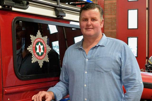 Crew Commander Sam Donnell, pictured in Cresent Link Fire Station, recently retired from the NIFRS after 30 years service. DER4419GS - 069