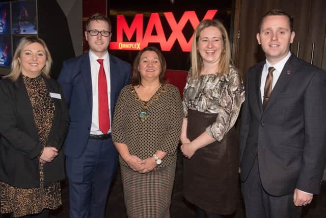 Paul John Anderson, Director Omniplex NI who welcomed Derry City and Strabane Mayor Michaela Boyle, Karen Mullan MLA, Councillor Mary Durkan and  Gary Middleton MLA to the Strand Road Traders Investment event in conjunction with Holiday Inn Express. Picture Martin McKeown.